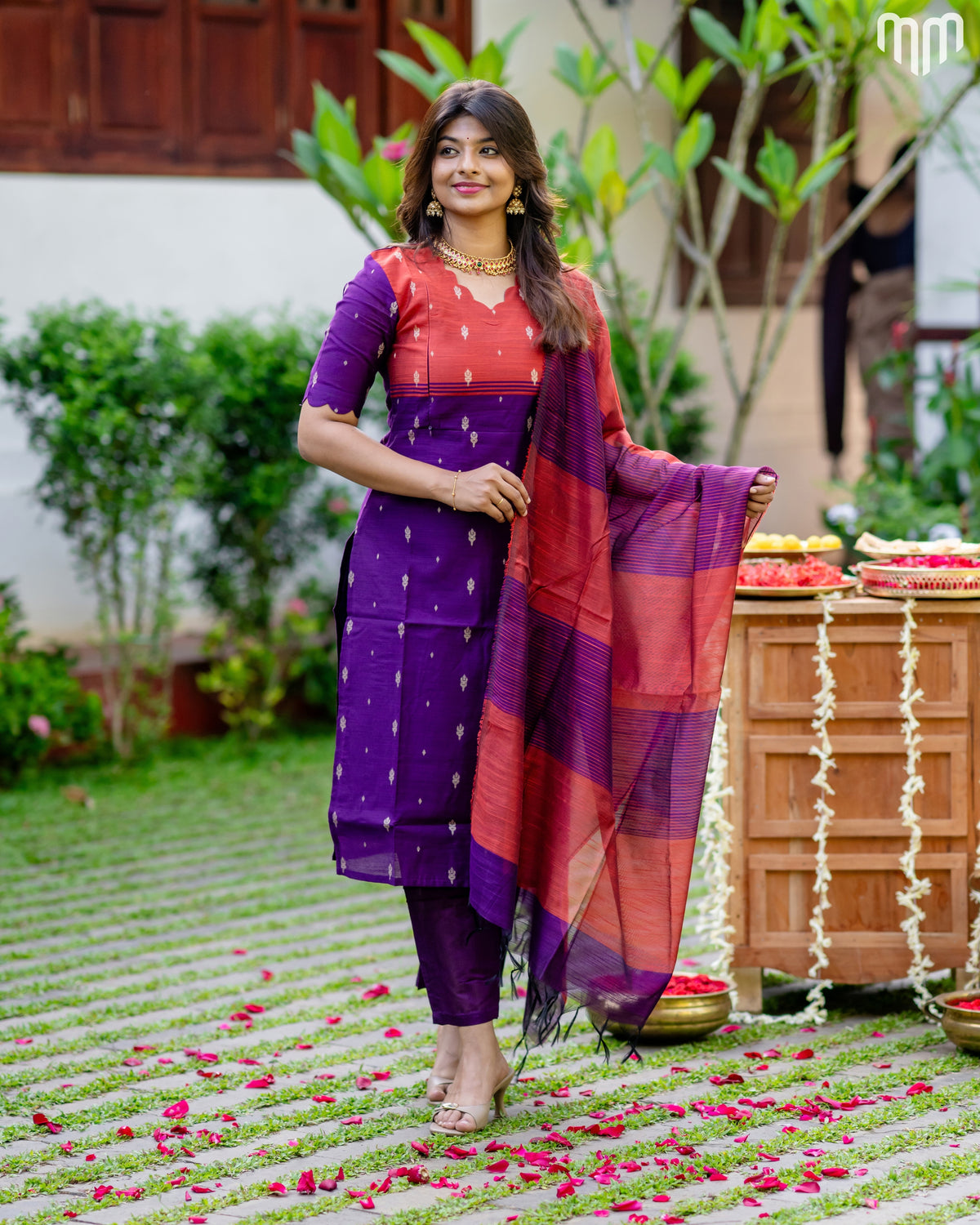 Mullai_V2 Premium Raw Silk Maternity Kurti Set with top cotton lining