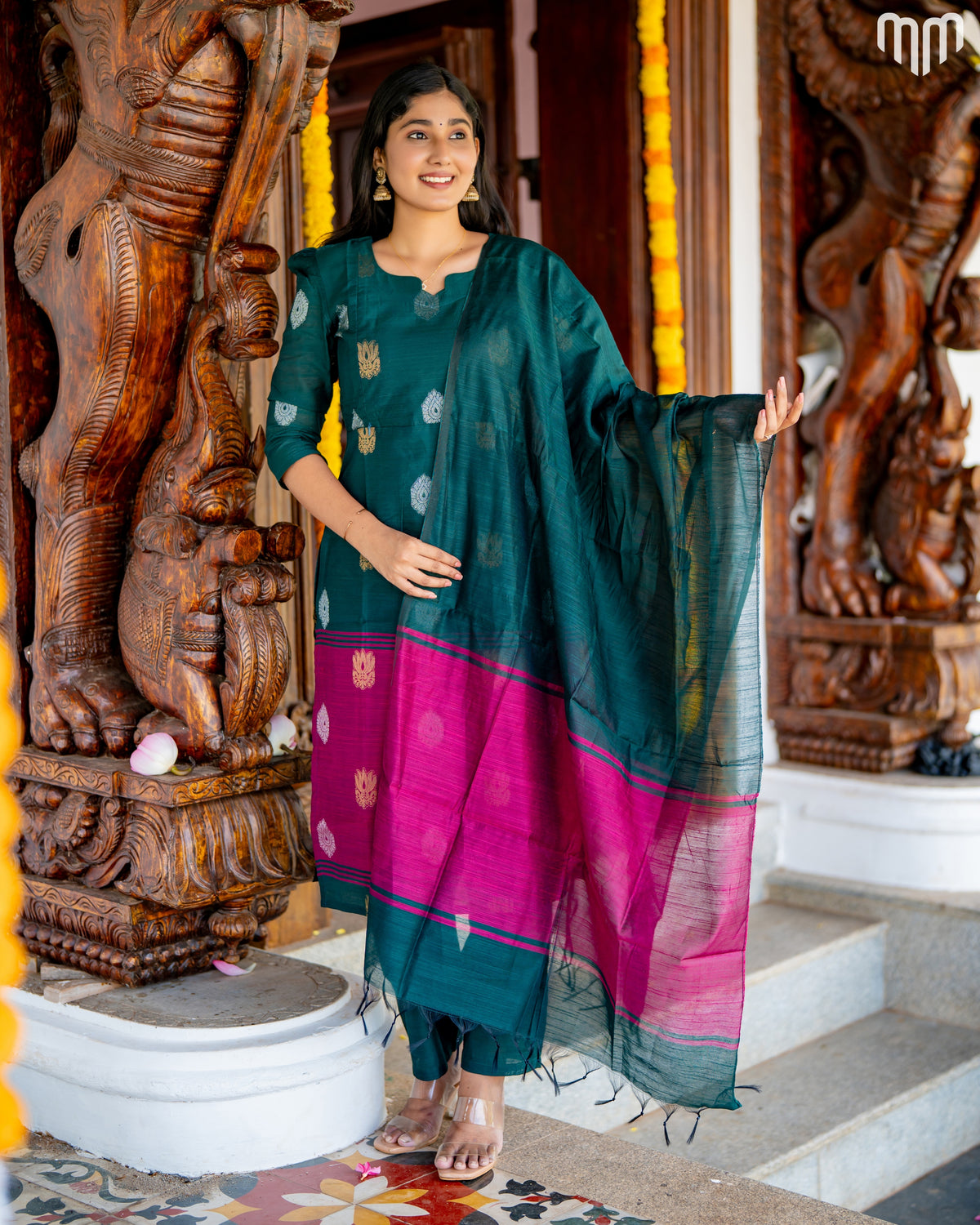 Ezhil_V2 Premium Raw Silk Maternity Kurti Set with top cotton lining