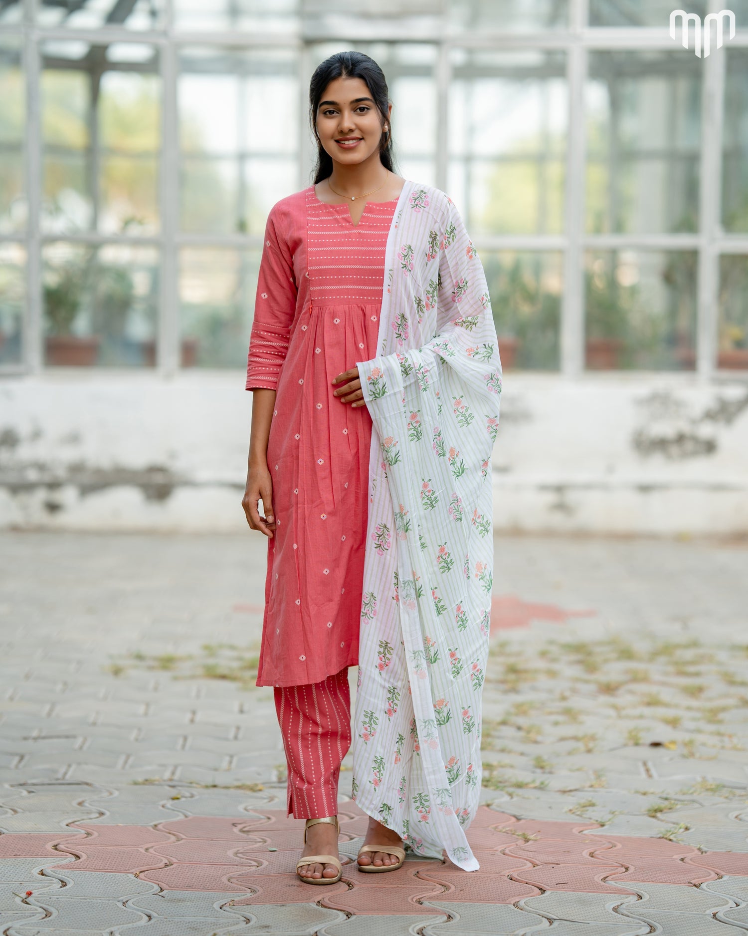 Coral Pretty Maternity Kurti Set