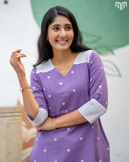 Lovely_Purple Maternity Kurti Set