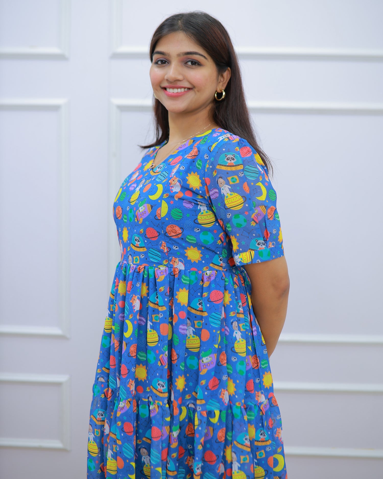 Universe | Maternity Maxi with Full Lining [Double Side Zips]