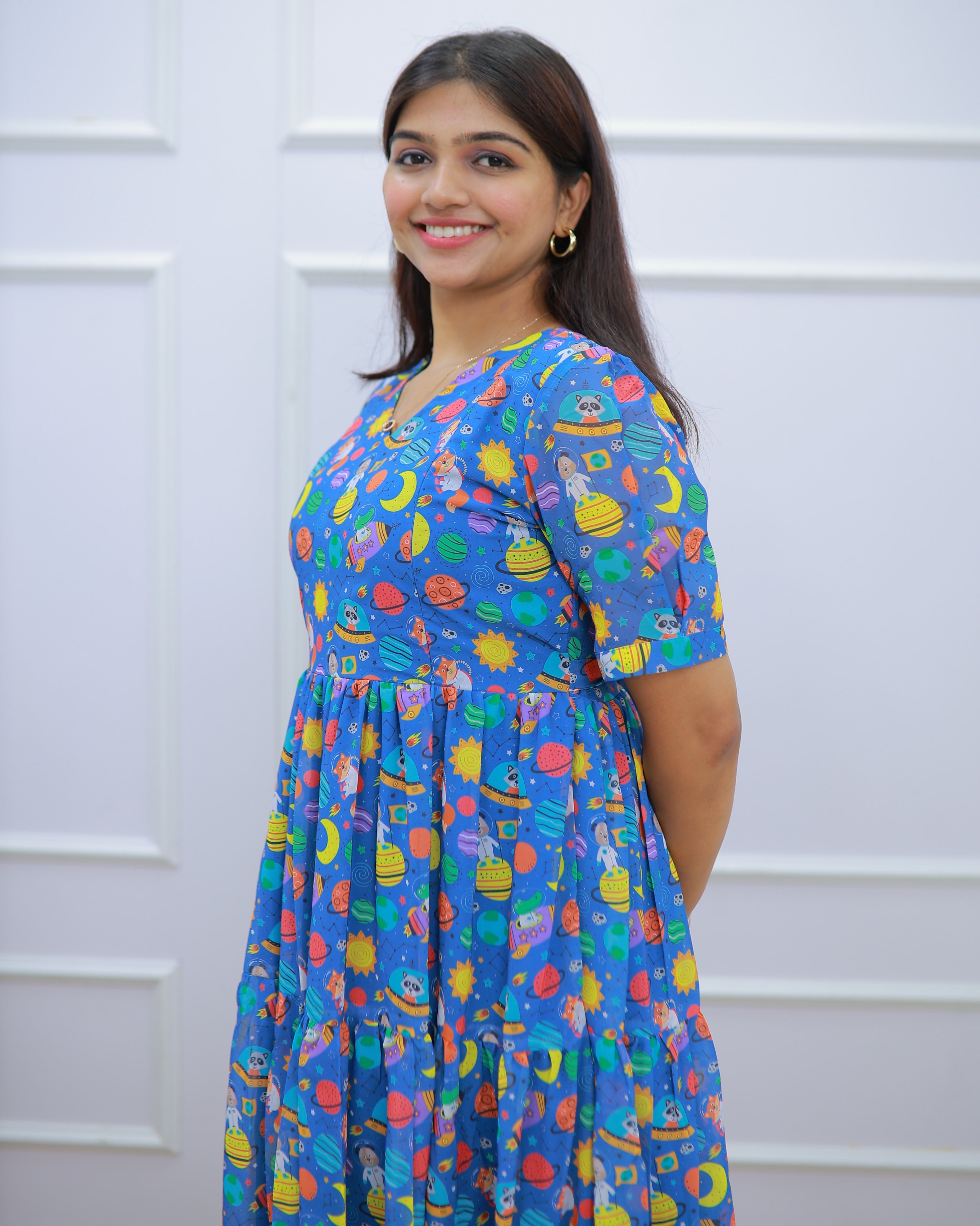 Universe | Maternity Maxi with Full Lining [Double Side Zips]
