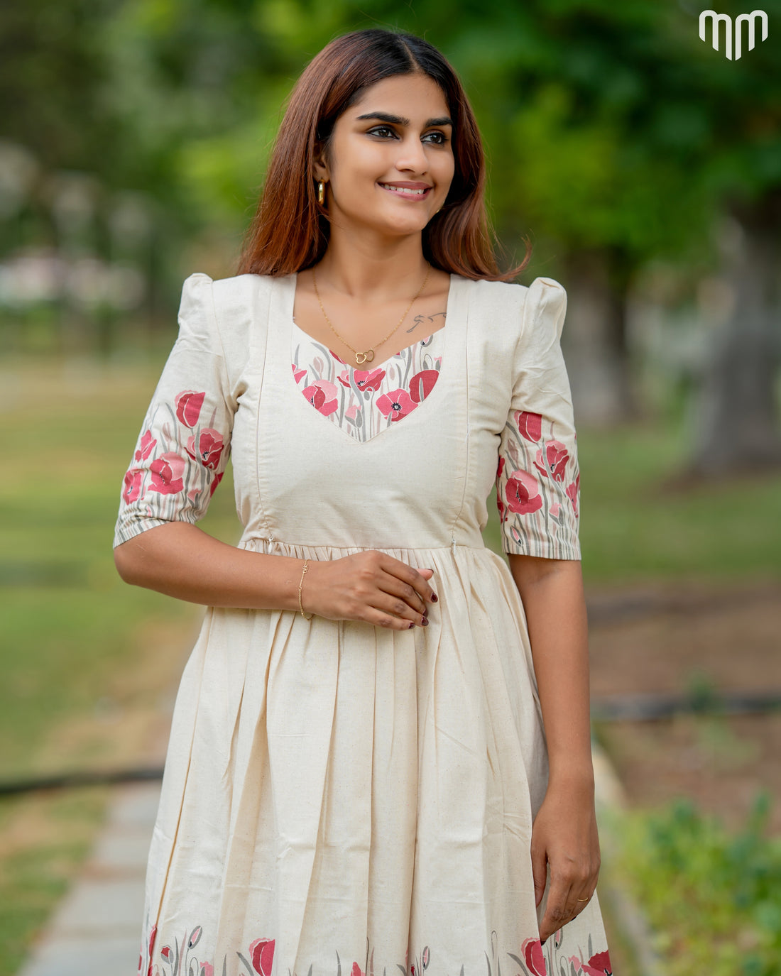 Heyday_Red Handloom Cotton Maternity Maxi
