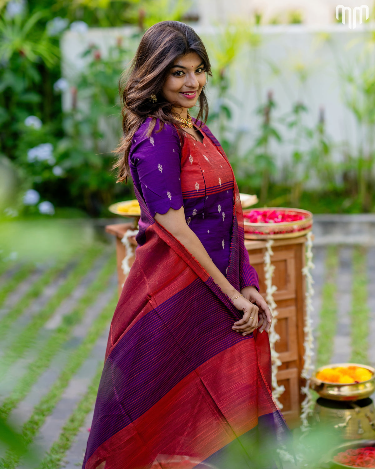 Mullai_V2 Premium Raw Silk Maternity Kurti Set with top cotton lining
