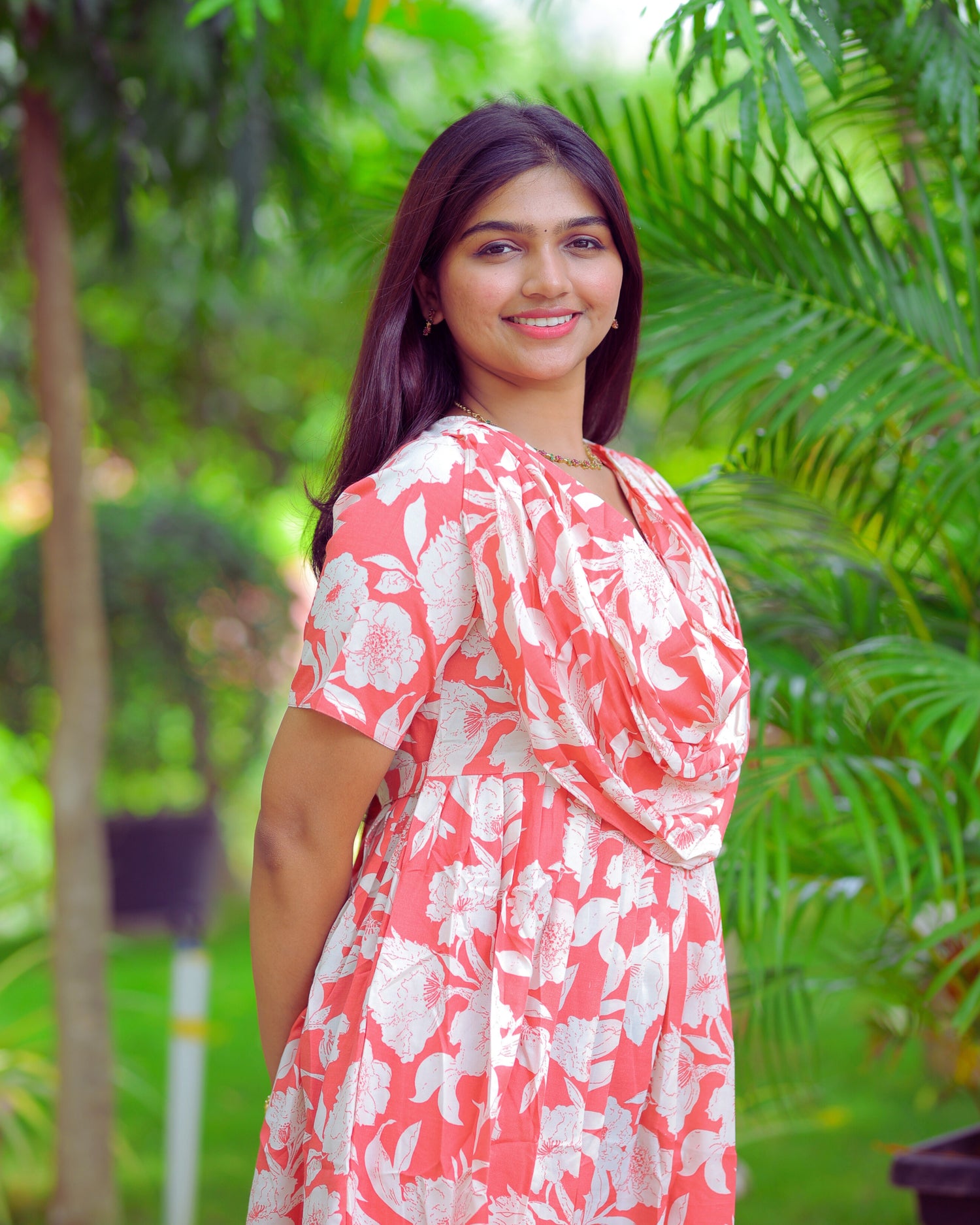 Anvi | Dupatta-Attached Maternity Maxi [Center Zip]