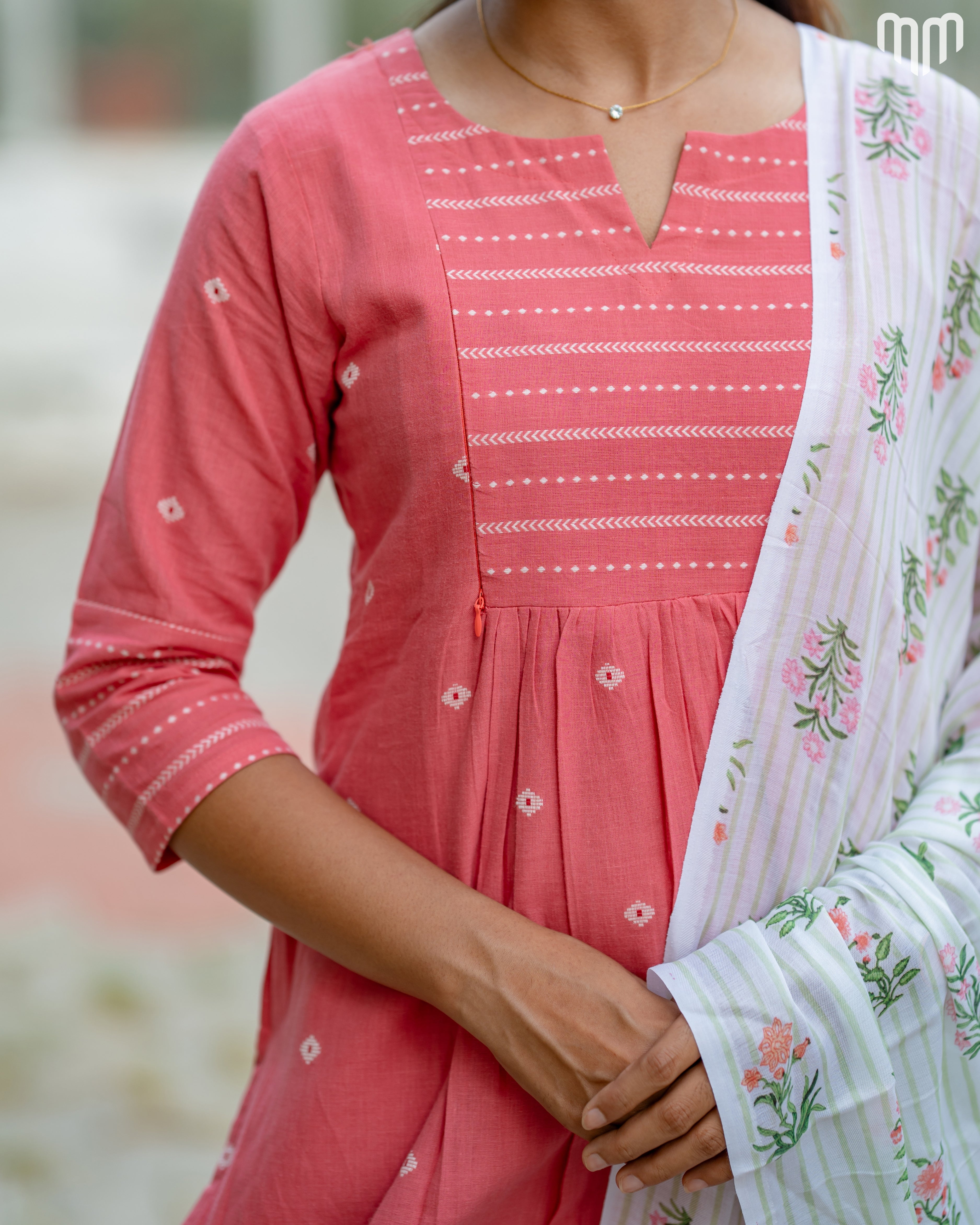 Coral Pretty Maternity Kurti Set
