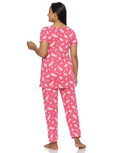 Pink Flair Zipless Feeding Pant Set