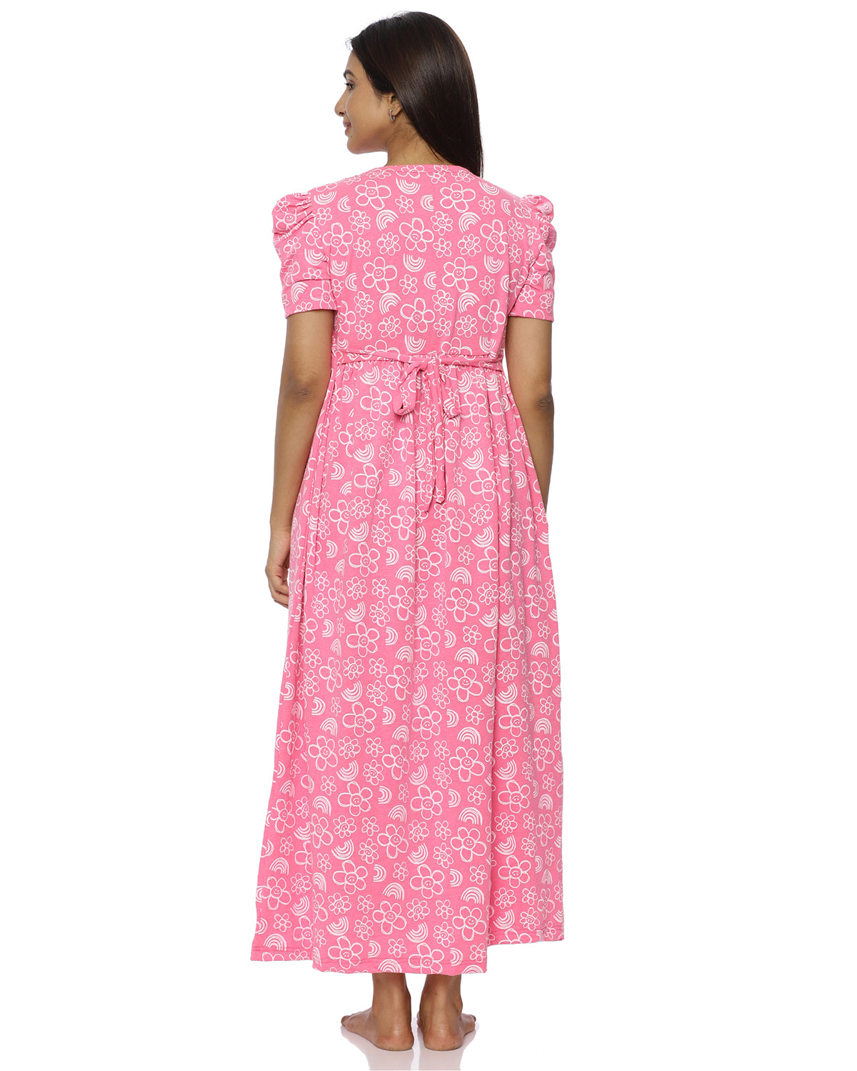 Pink-Bloom Casual Loungewear -  Full Length