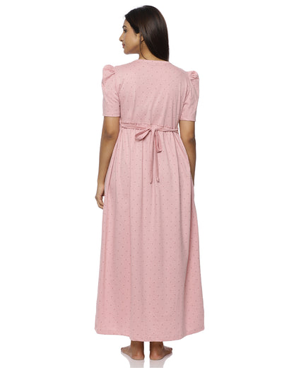 Tiny Hearts | Casual Non-Maternity Loungewear - Puff Sleeve | Full Length