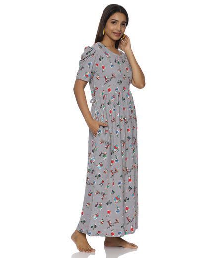 Happy Time | Casual Non-Maternity Loungewear - Puff Sleeve | Full Length