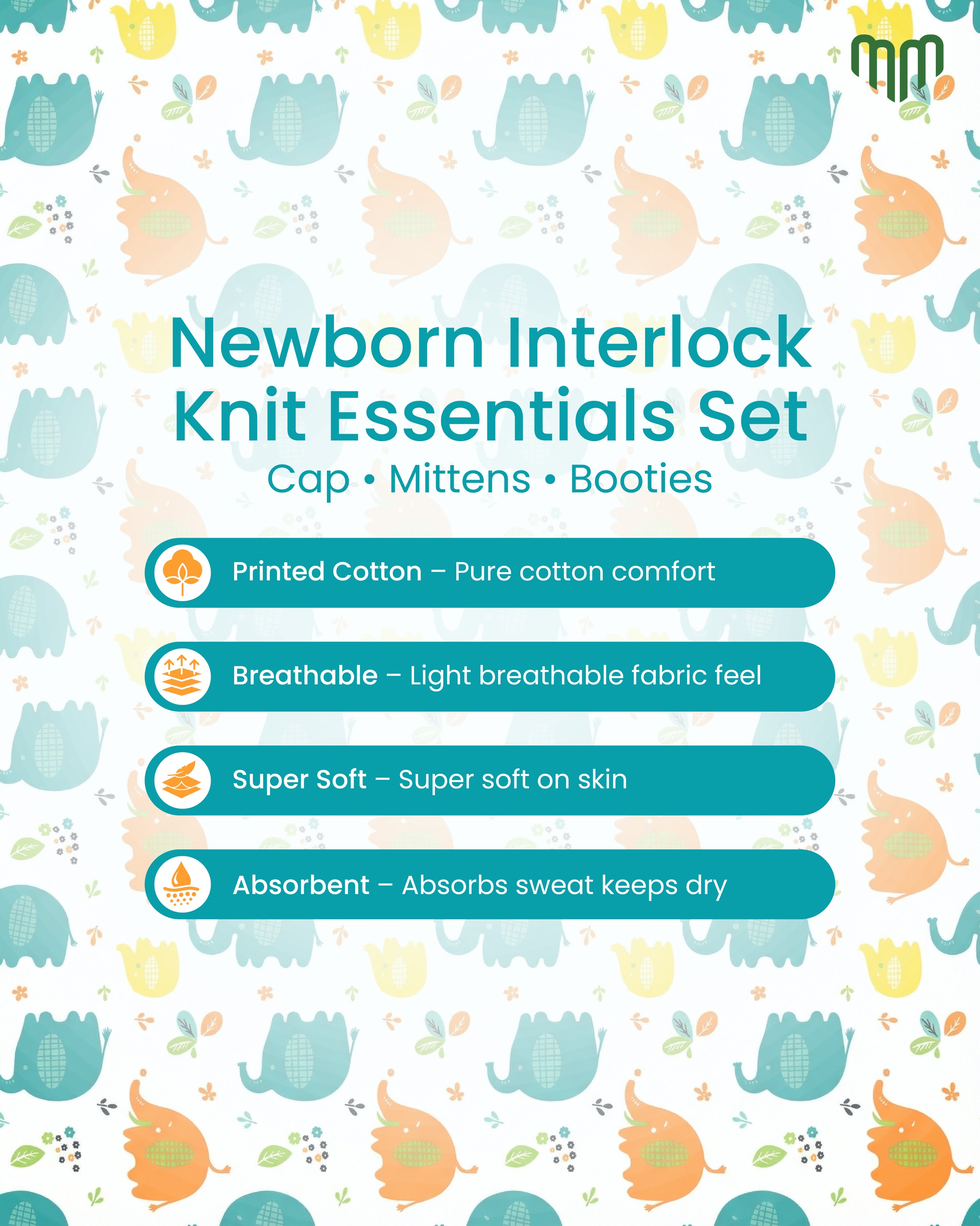 Cap, Mittens and Booties - Pack of 3