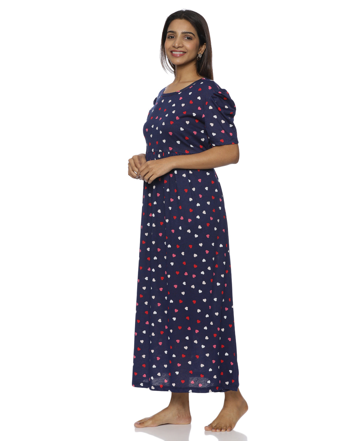 Mirza | Casual Non-Maternity Loungewear - Puff Sleeve | Full Length