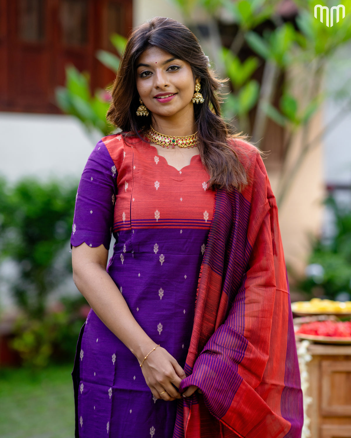 Mullai_V2 Premium Raw Silk Maternity Kurti Set with top cotton lining
