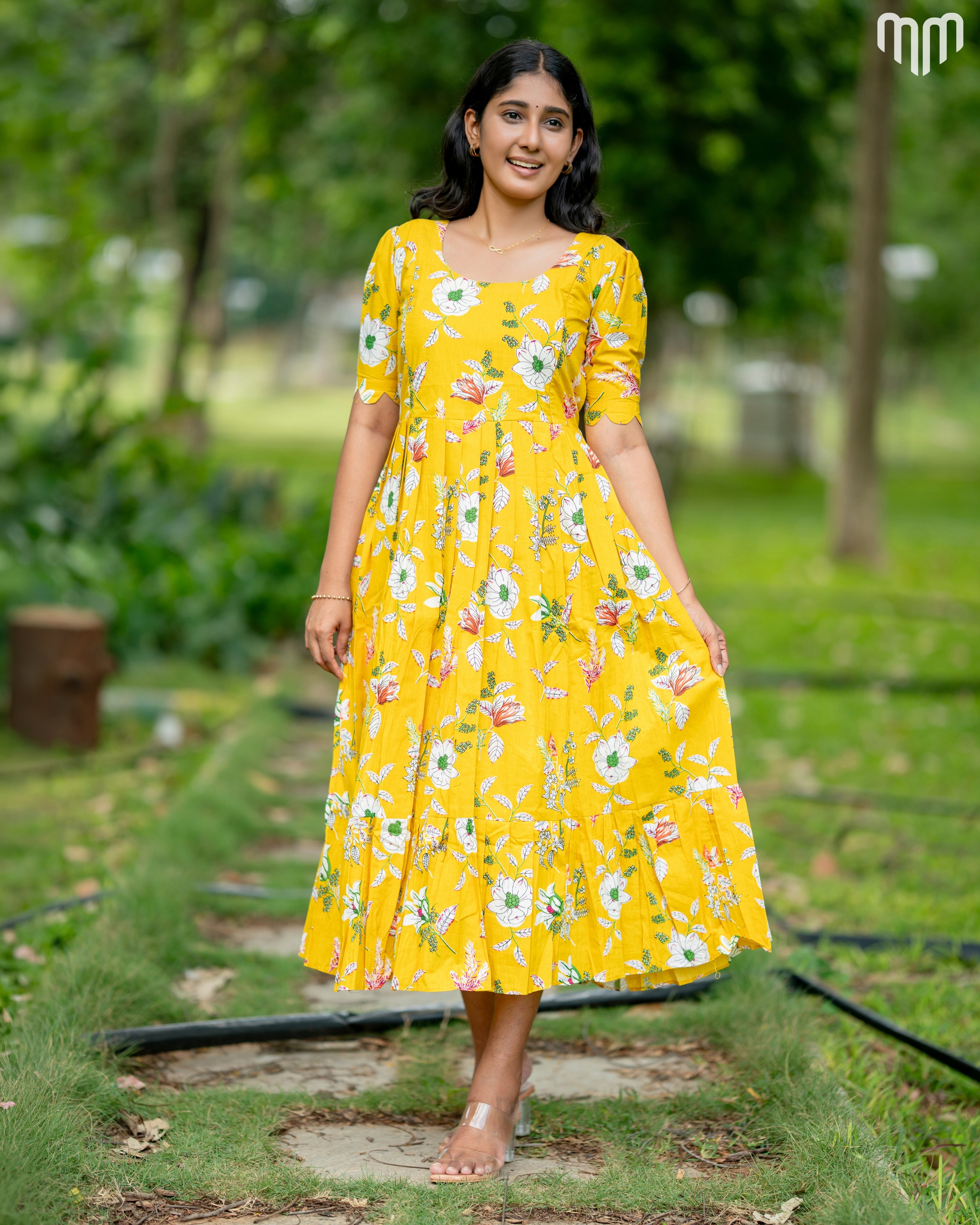 Yellow Floral Maternity Maxi