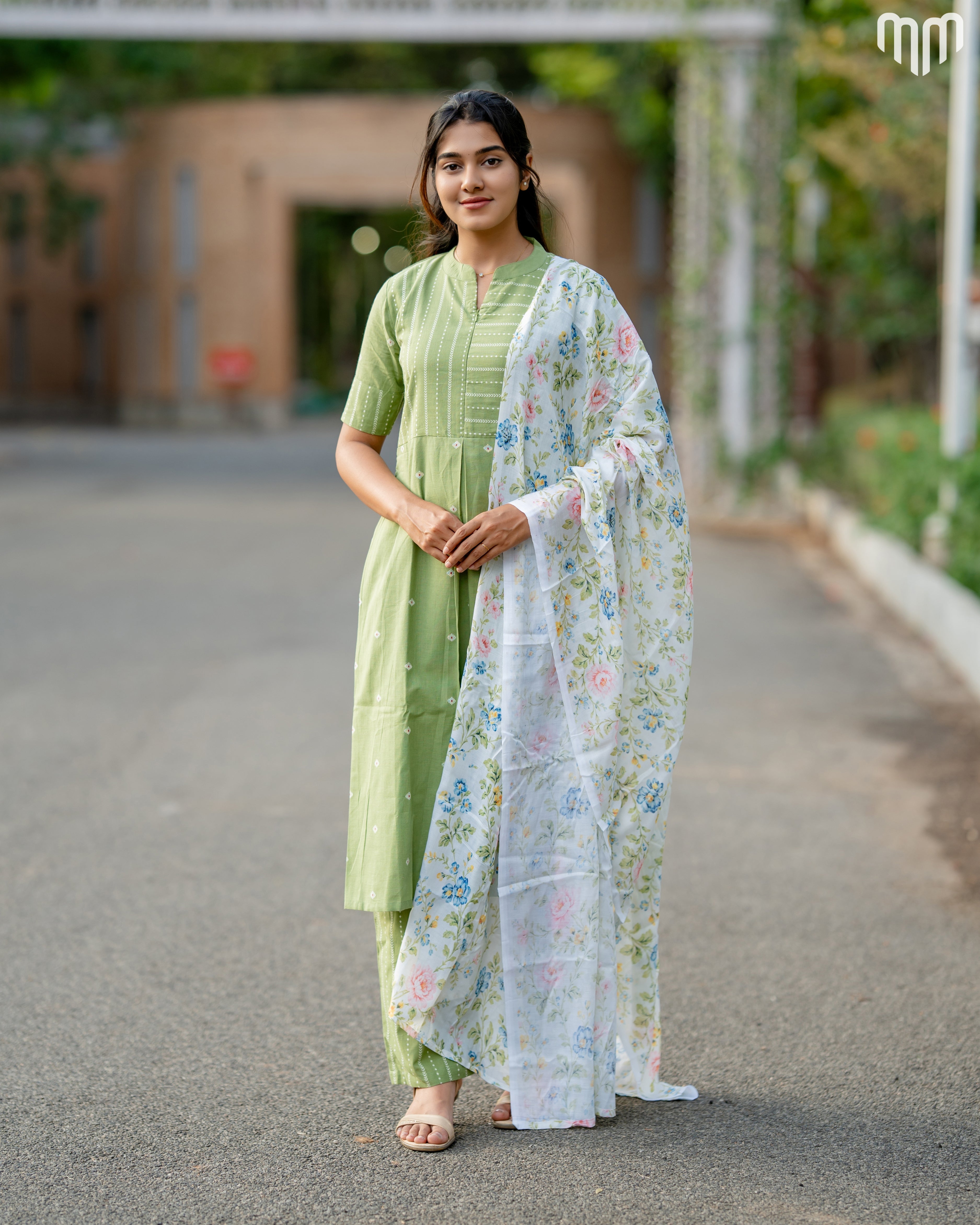 Sage Green Pretty Maternity Kurti Set