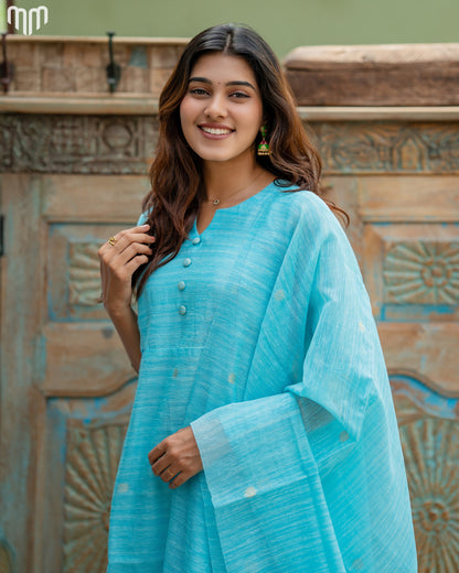 Blue-Mimee Maternity Kurti Set