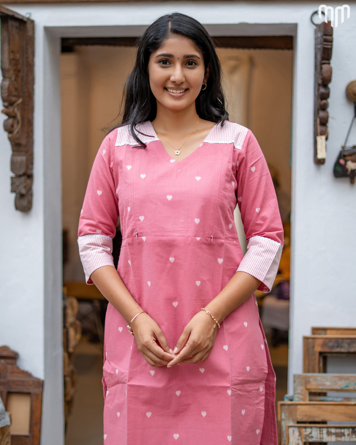 Lovely_Pink Maternity Kurti Set