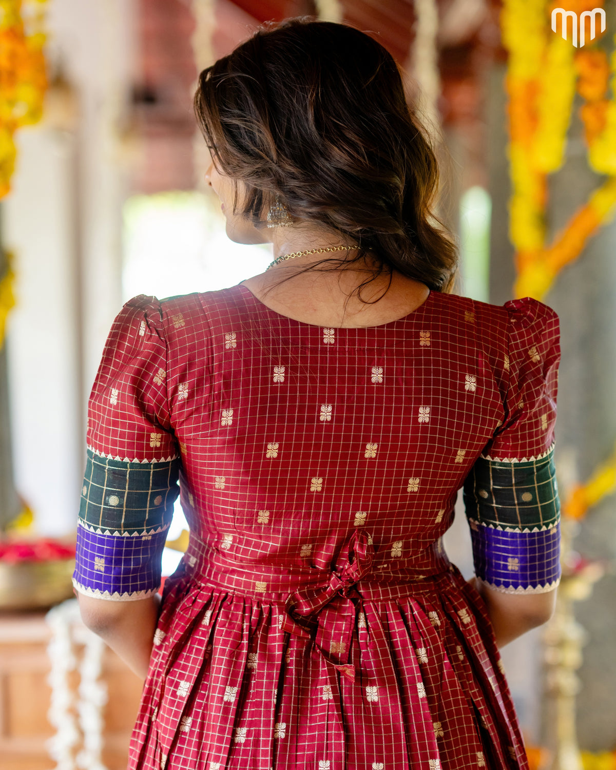 Dhikshana_02 Fancy Silk Maternity Maxi with Full Cotton Lining