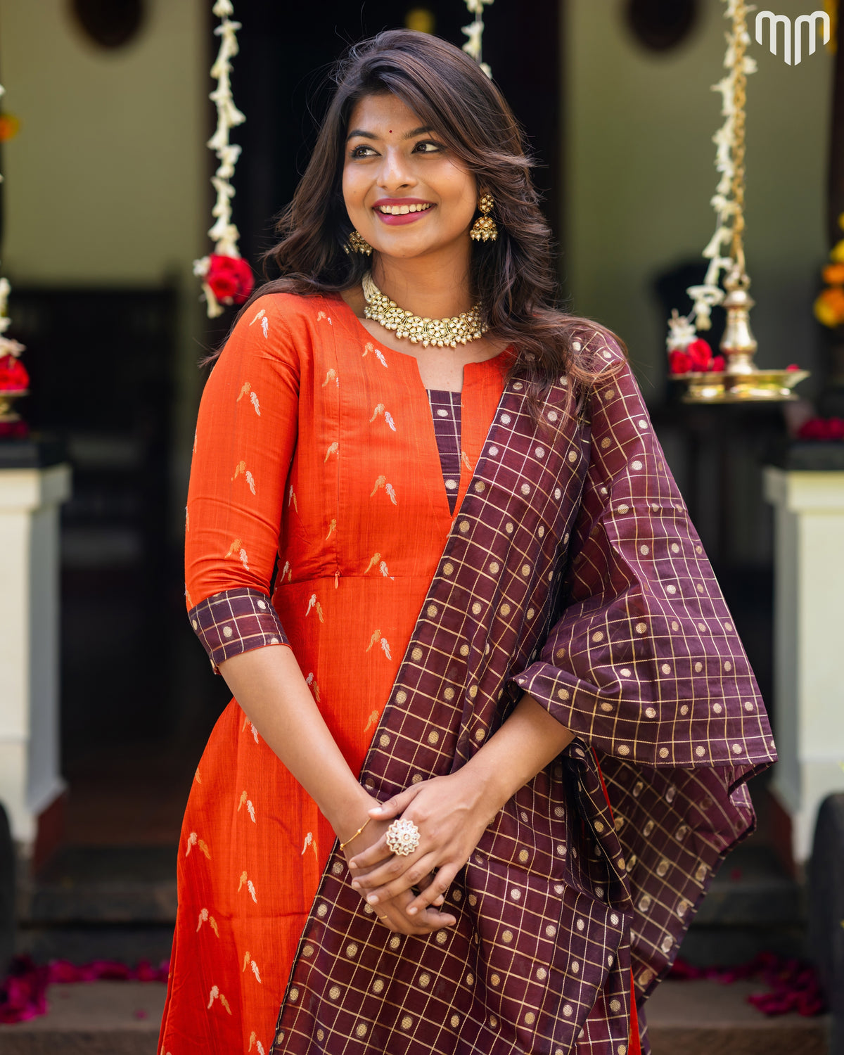 Avantika_01 Fancy Silk Maternity Maxi with Full Cotton Lining &amp; Dupatta