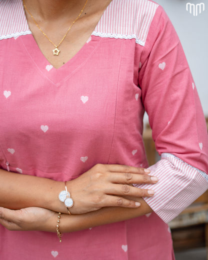 Lovely_Pink Maternity Kurti Set