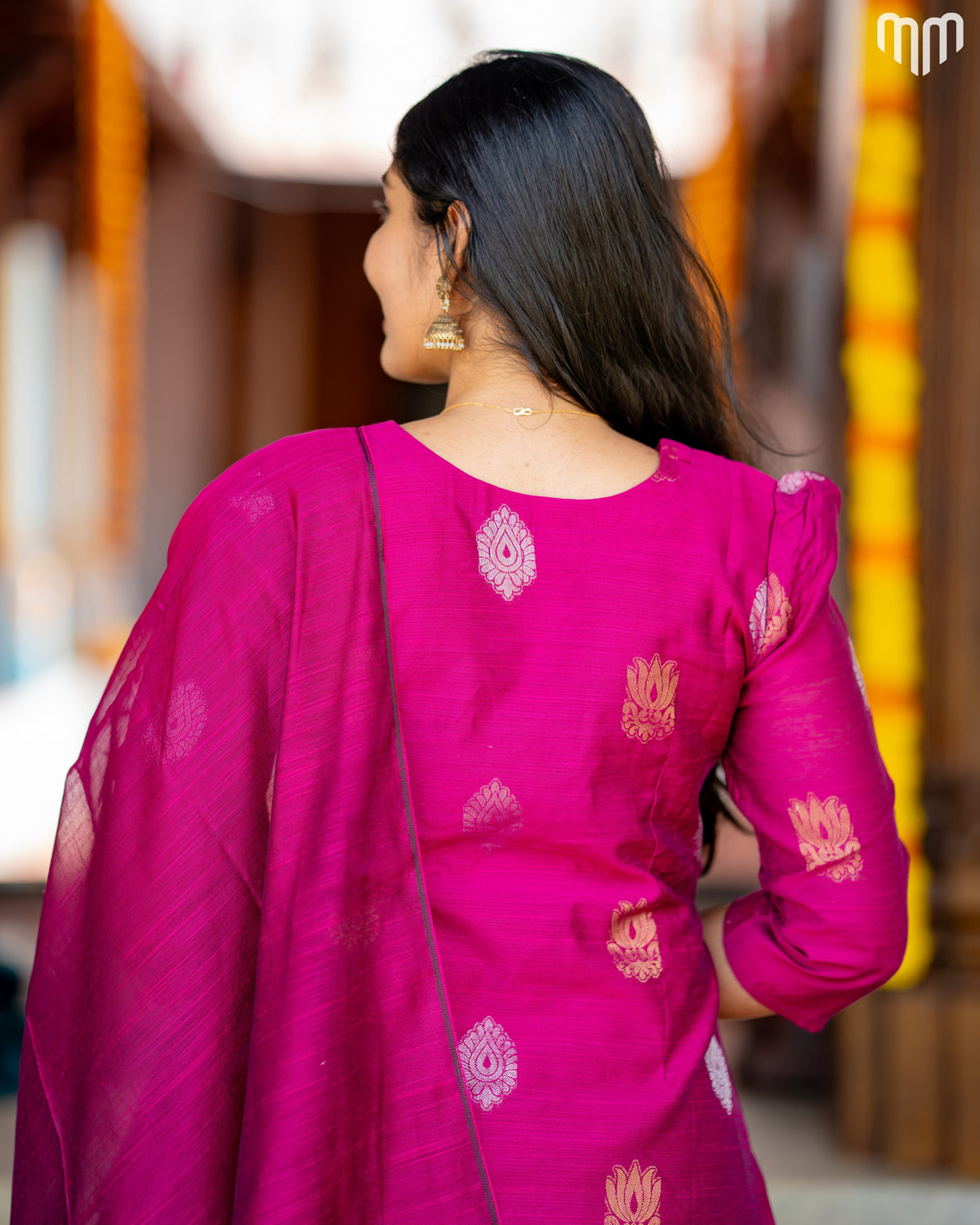 Ezhil_V4 Premium Raw Silk Maternity Kurti Set with top cotton lining