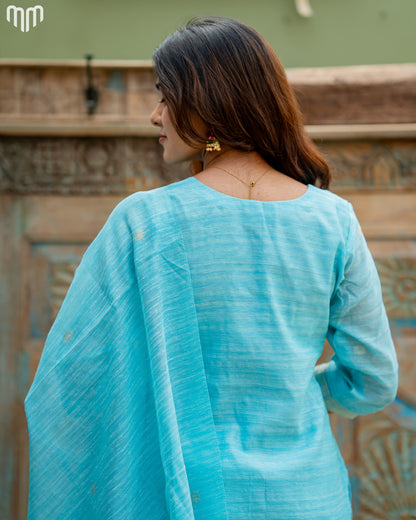 Blue-Mimee Maternity Kurti Set