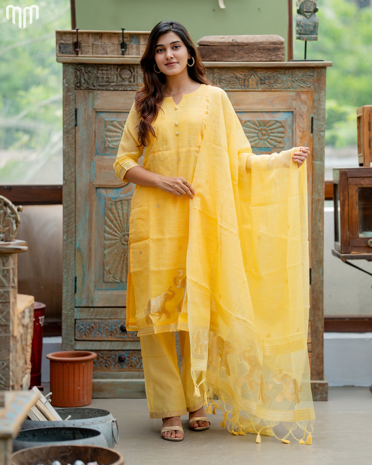 Yellow-Mimee Maternity Kurti Set