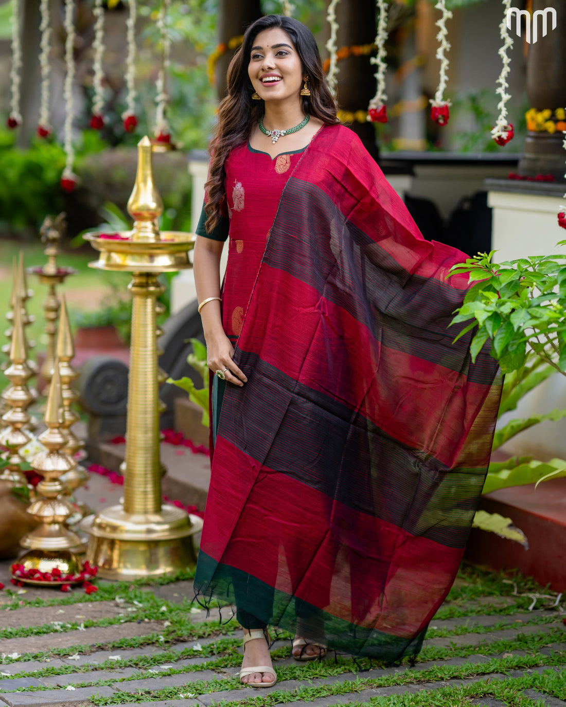 Kayal_V1 Premium Raw Silk Maternity Kurti Set with top cotton lining