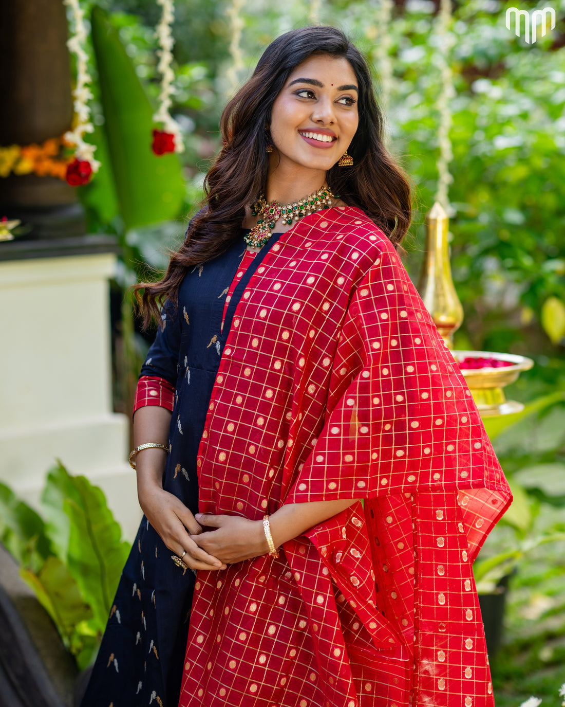 Avantika_02 Fancy Silk Maternity Maxi with Full Cotton Lining &amp; Dupatta - product image 3 | MMWEAR