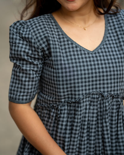 Tiny Checks Feeding Crop Top