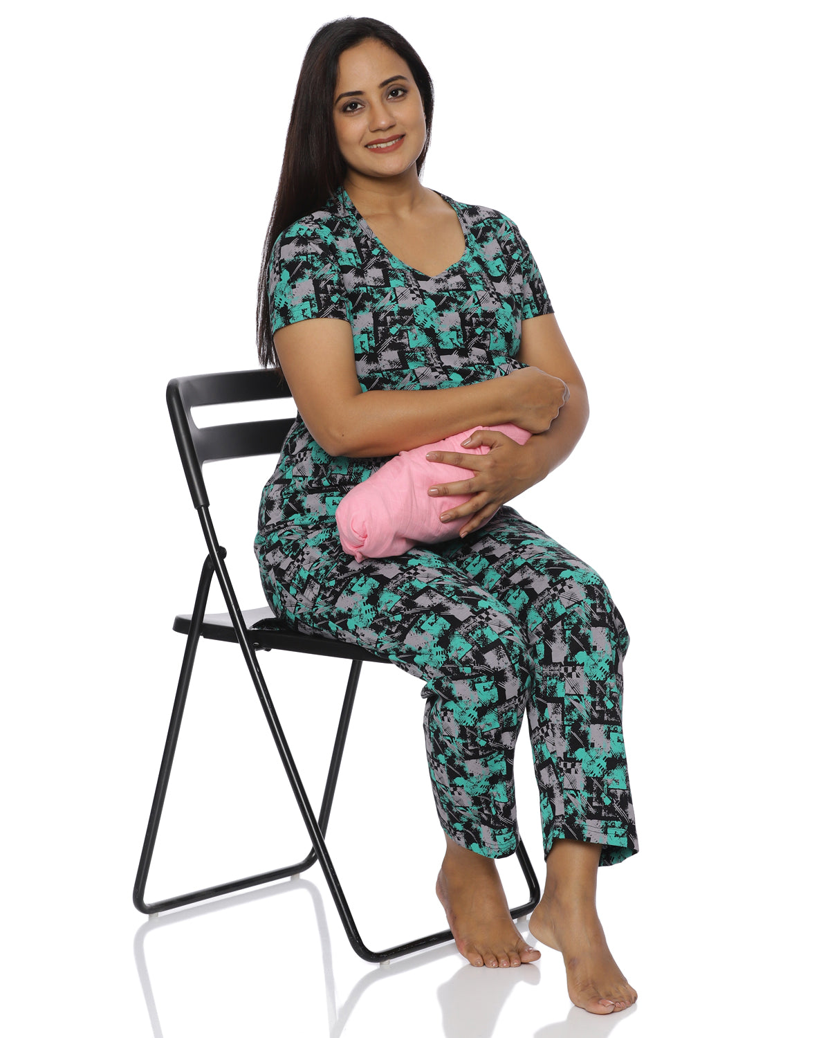 Simran | Zipless Feeding Pant Set