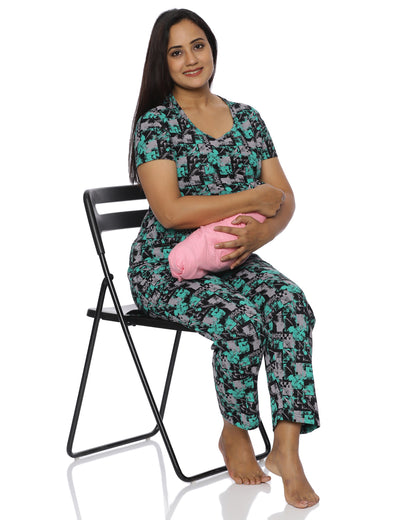 Simran | Zipless Feeding Pant Set