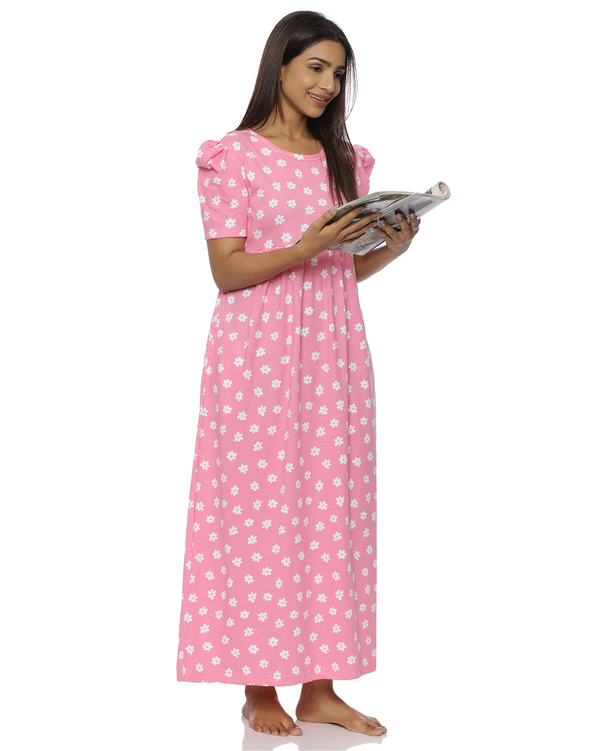 Ranchi | Casual Non-Maternity Loungewear - Puff Sleeve | Full Length