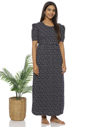 Laya | Casual Non-Maternity Loungewear - Puff Sleeve | Full Length