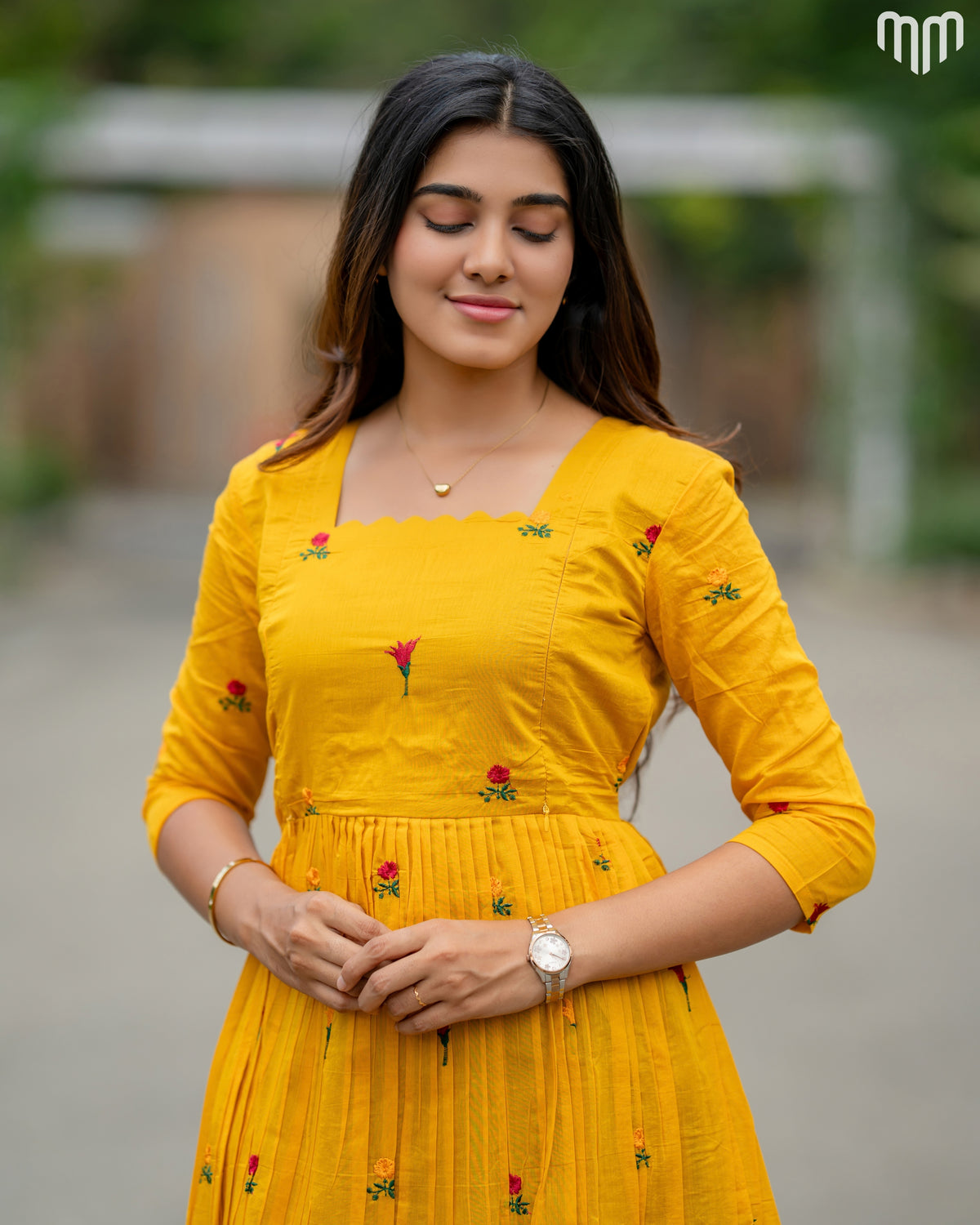 Niram_Yellow Chanderi Maternity Maxi with Full Cotton Lining - product image 2 | MMWEAR