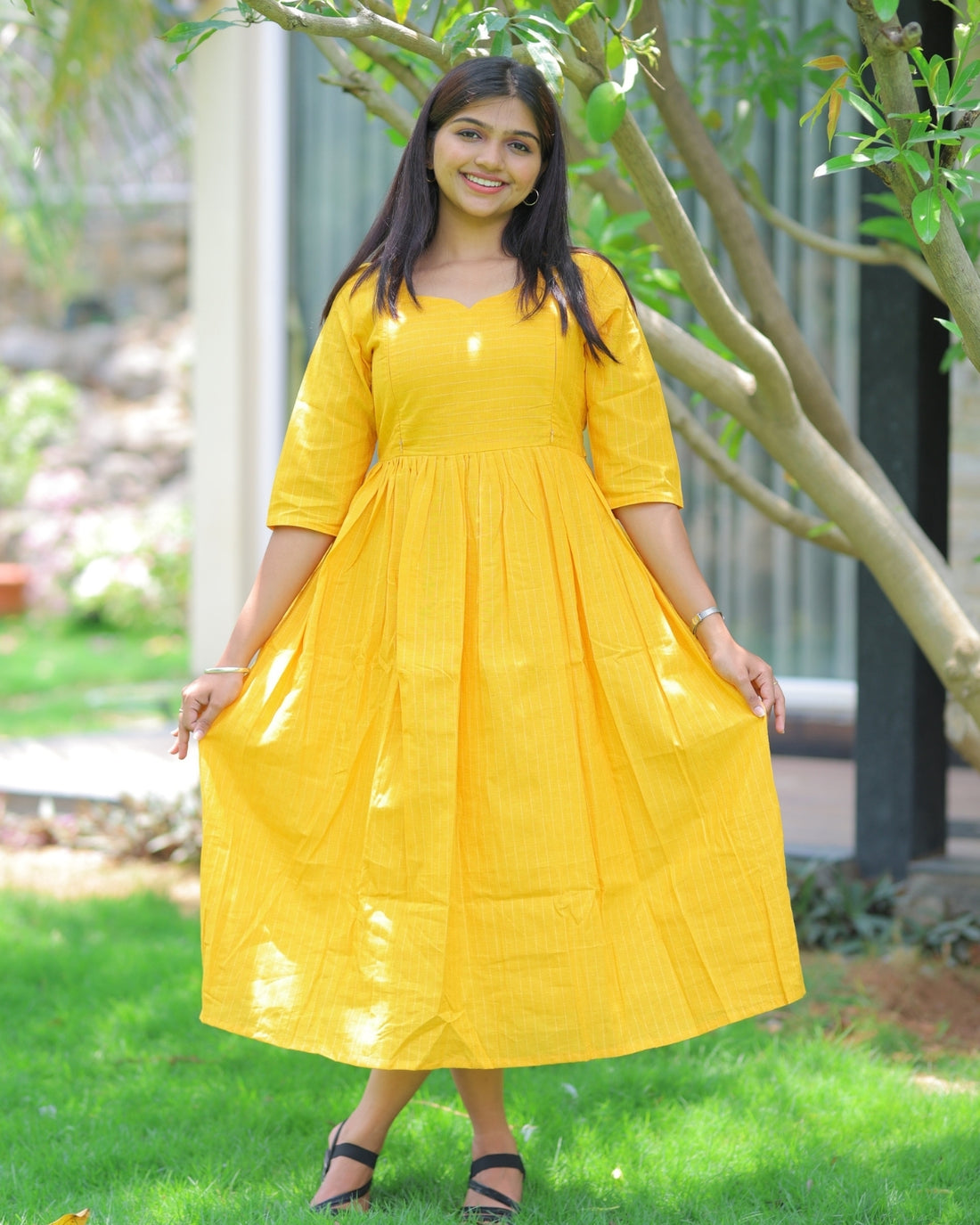 Manjal_lines | Maternity Maxi with Full Lining [Double Side Zips]