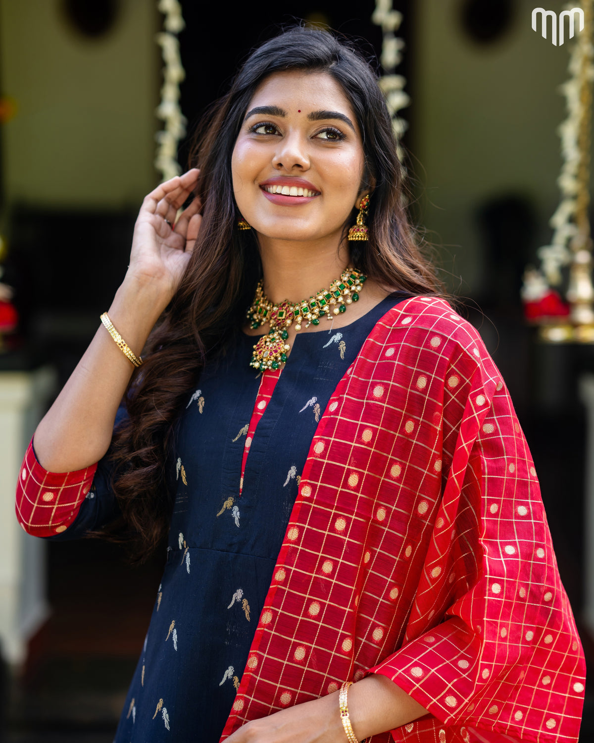 Avantika_02 Fancy Silk Maternity Maxi with Full Cotton Lining &amp; Dupatta