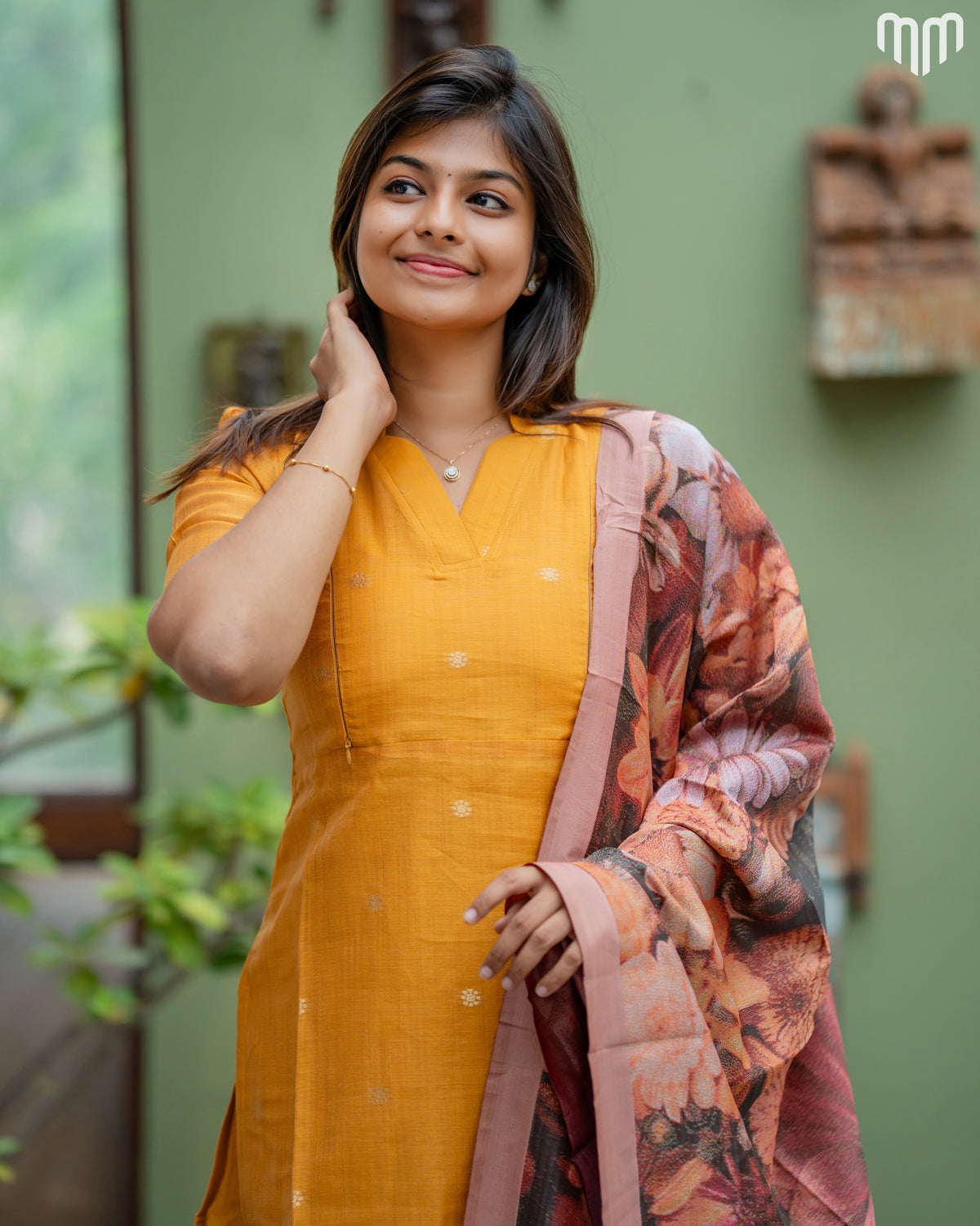 Jamdhani Silk_Golden Maternity Kurti &amp; Dupatta