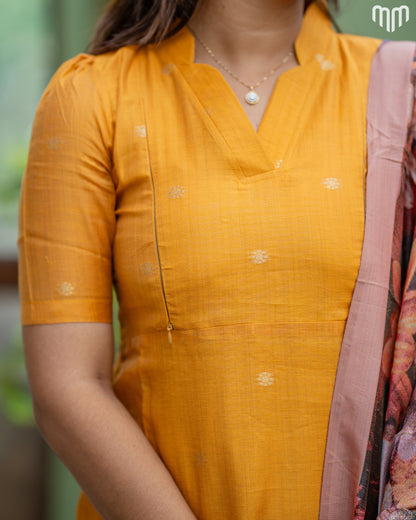 Jamdhani Silk_Golden Maternity Kurti &amp; Dupatta