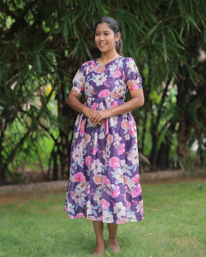 Kuzhali | Maternity Maxi with Full Lining [Double Side Zips]