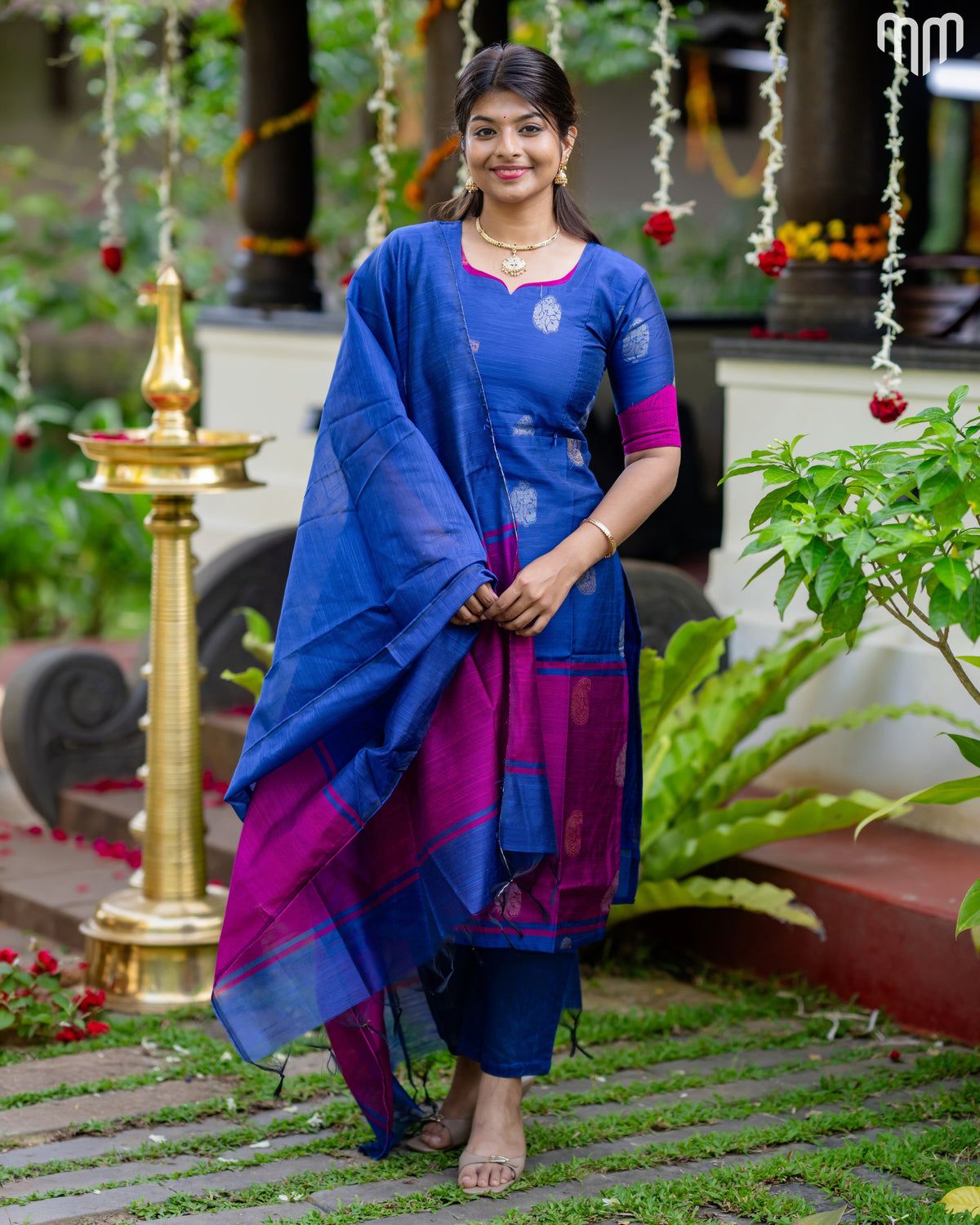 Kayal_V2 Premium Raw Silk Maternity Kurti Set with top cotton lining