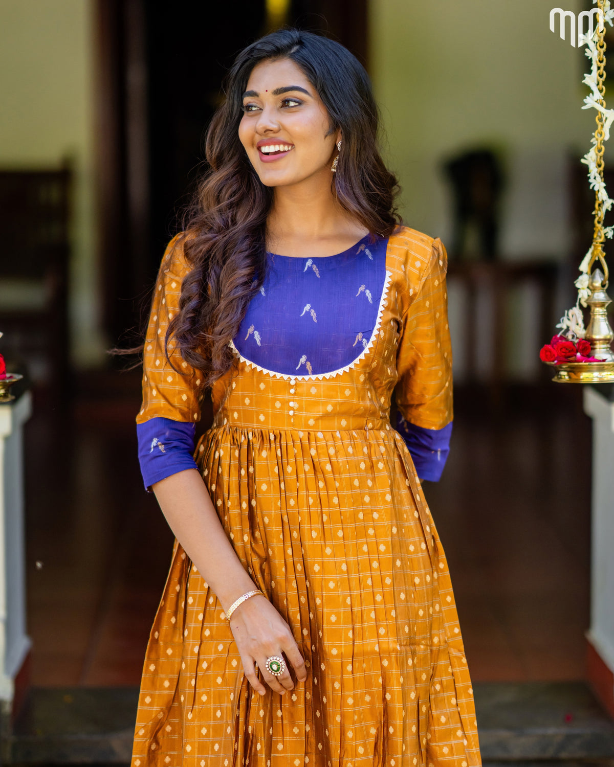 Meenakshi_V1 Silk Maternity Maxi with Full Cotton Lining