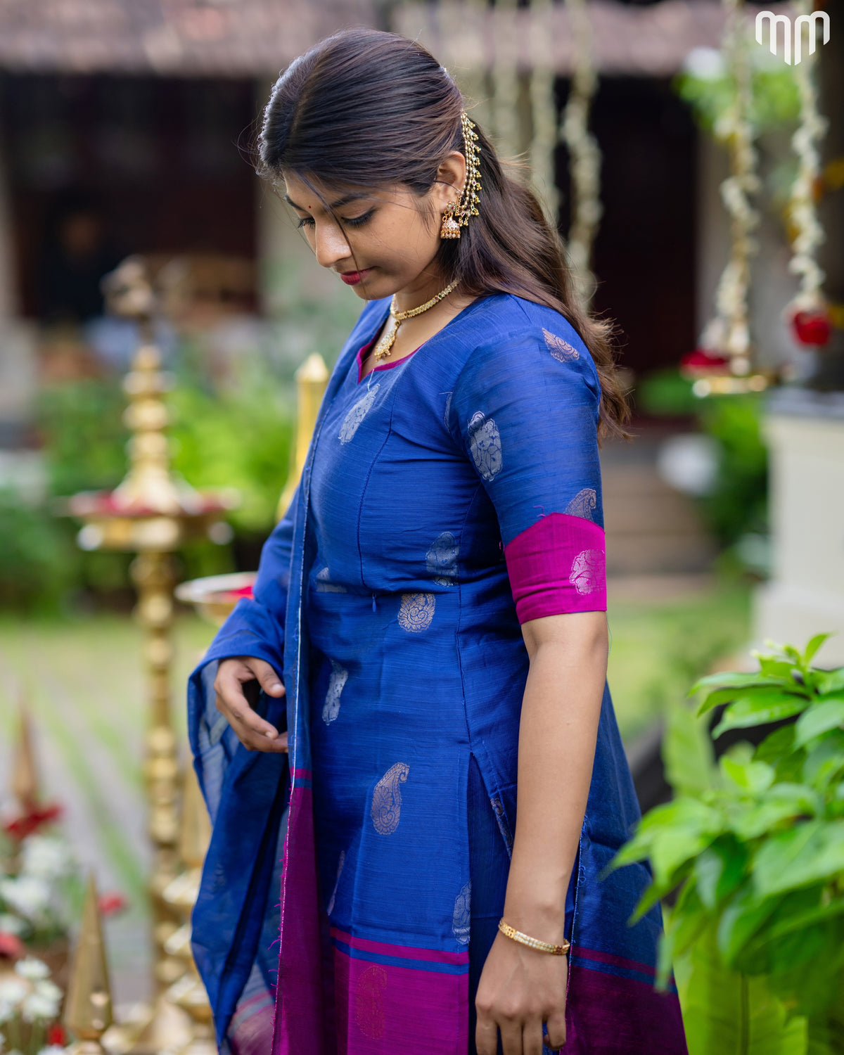 Kayal_V2 Premium Raw Silk Maternity Kurti Set with top cotton lining