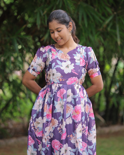Kuzhali | Maternity Maxi with Full Lining [Double Side Zips]