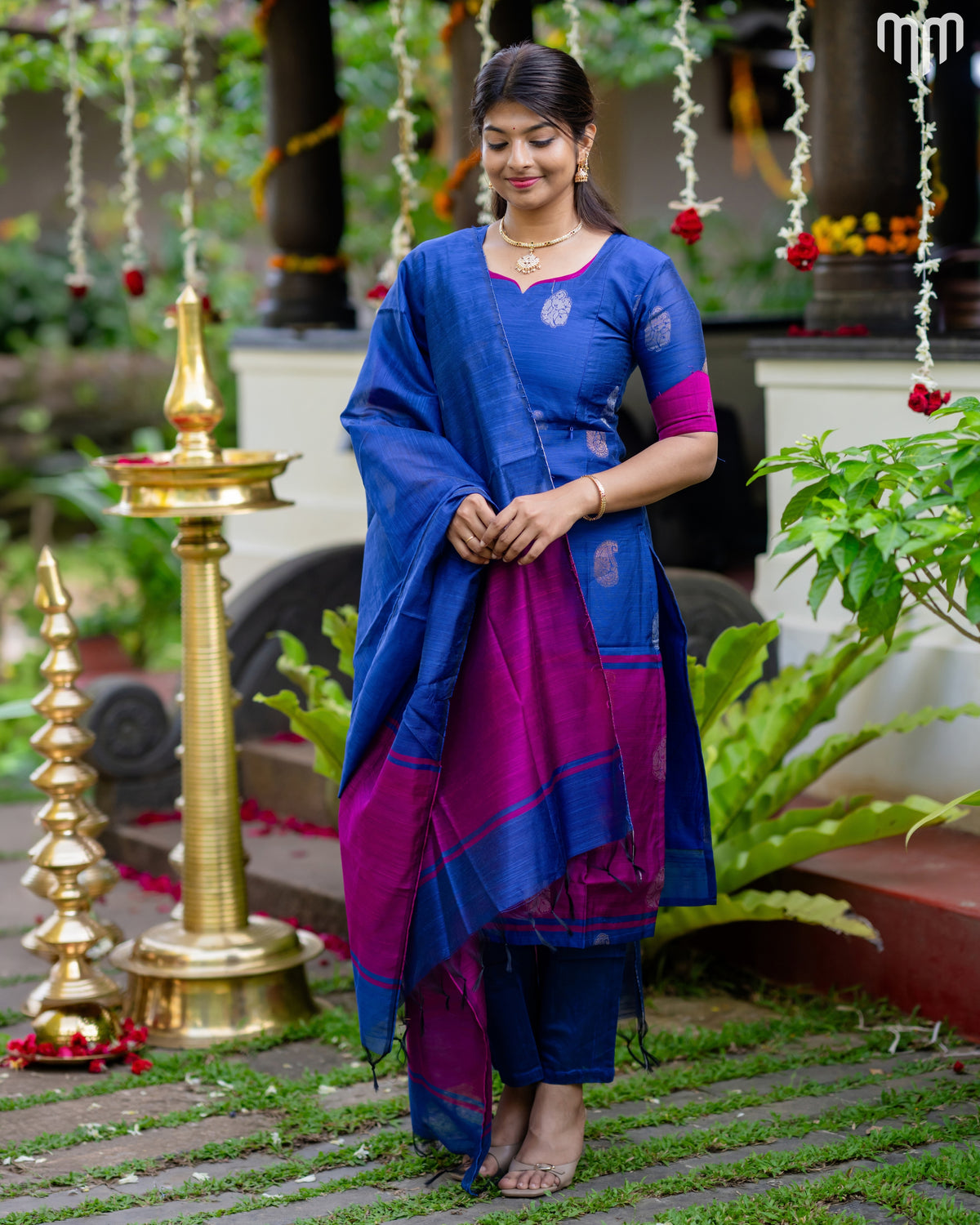 Kayal_V2 Premium Raw Silk Maternity Kurti Set with top cotton lining