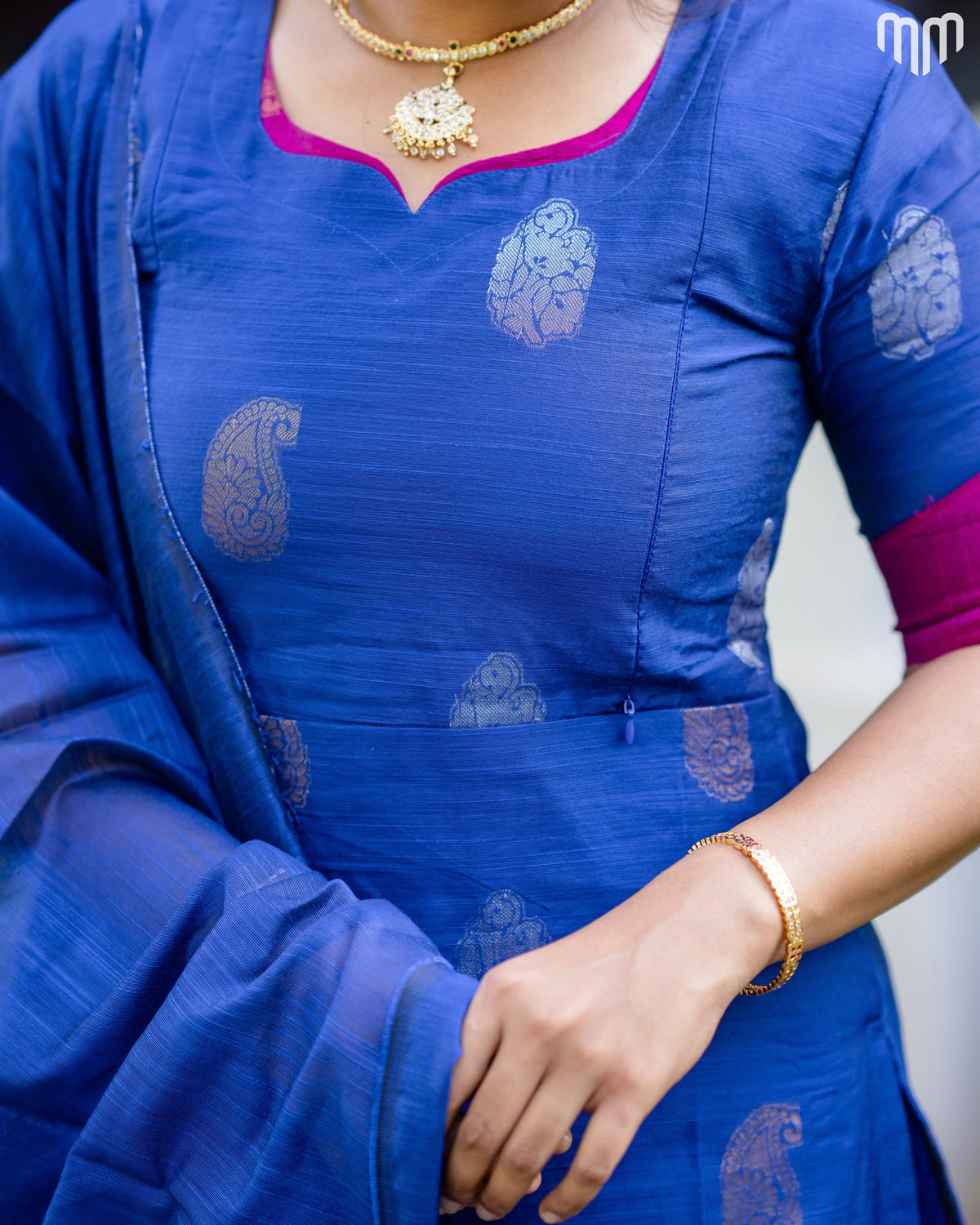 Kayal_V2 Premium Raw Silk Maternity Kurti Set with top cotton lining