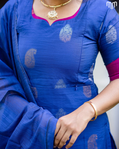 Kayal_V2 Premium Raw Silk Maternity Kurti Set with top cotton lining
