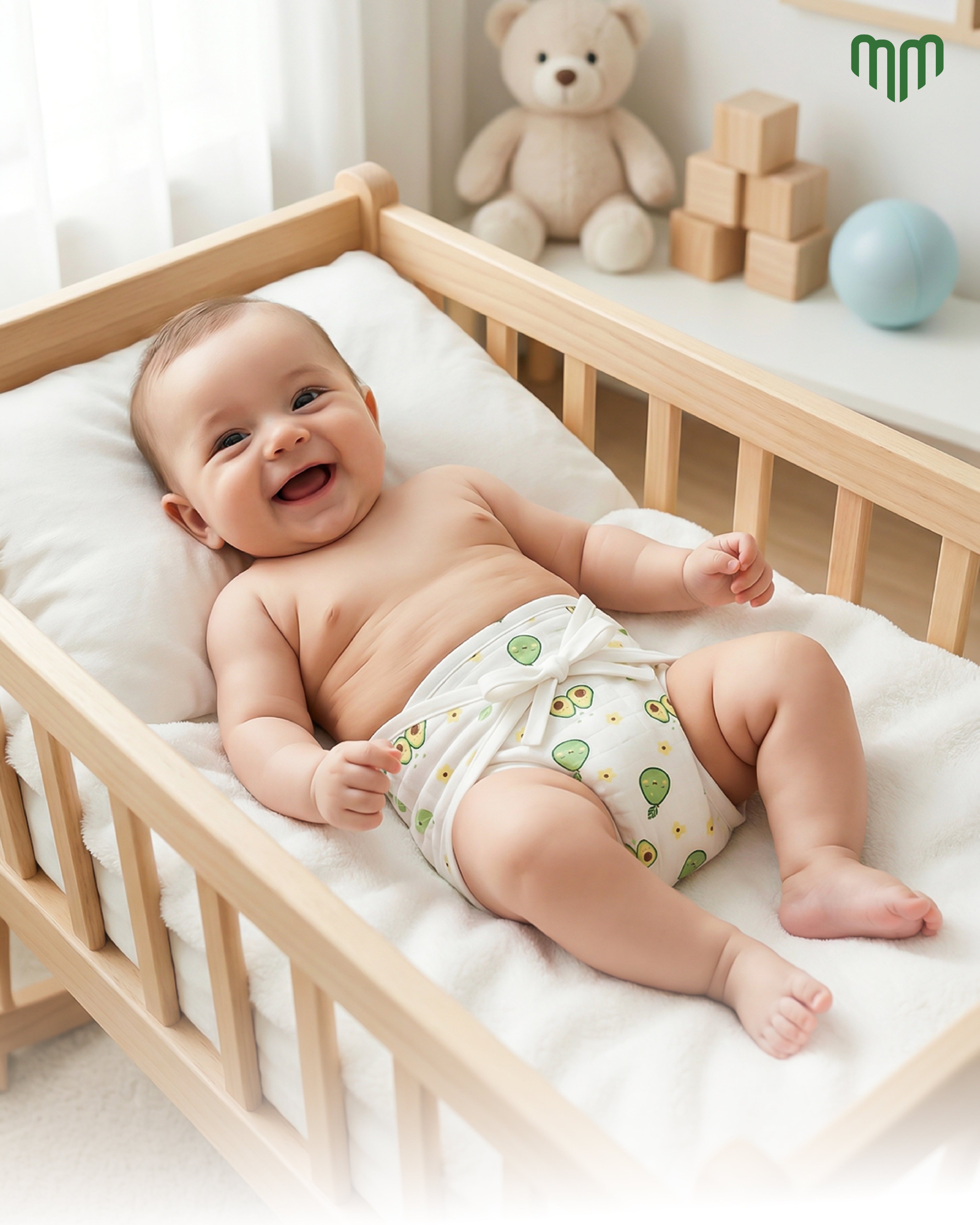 Little Avocada Muslin Nappy