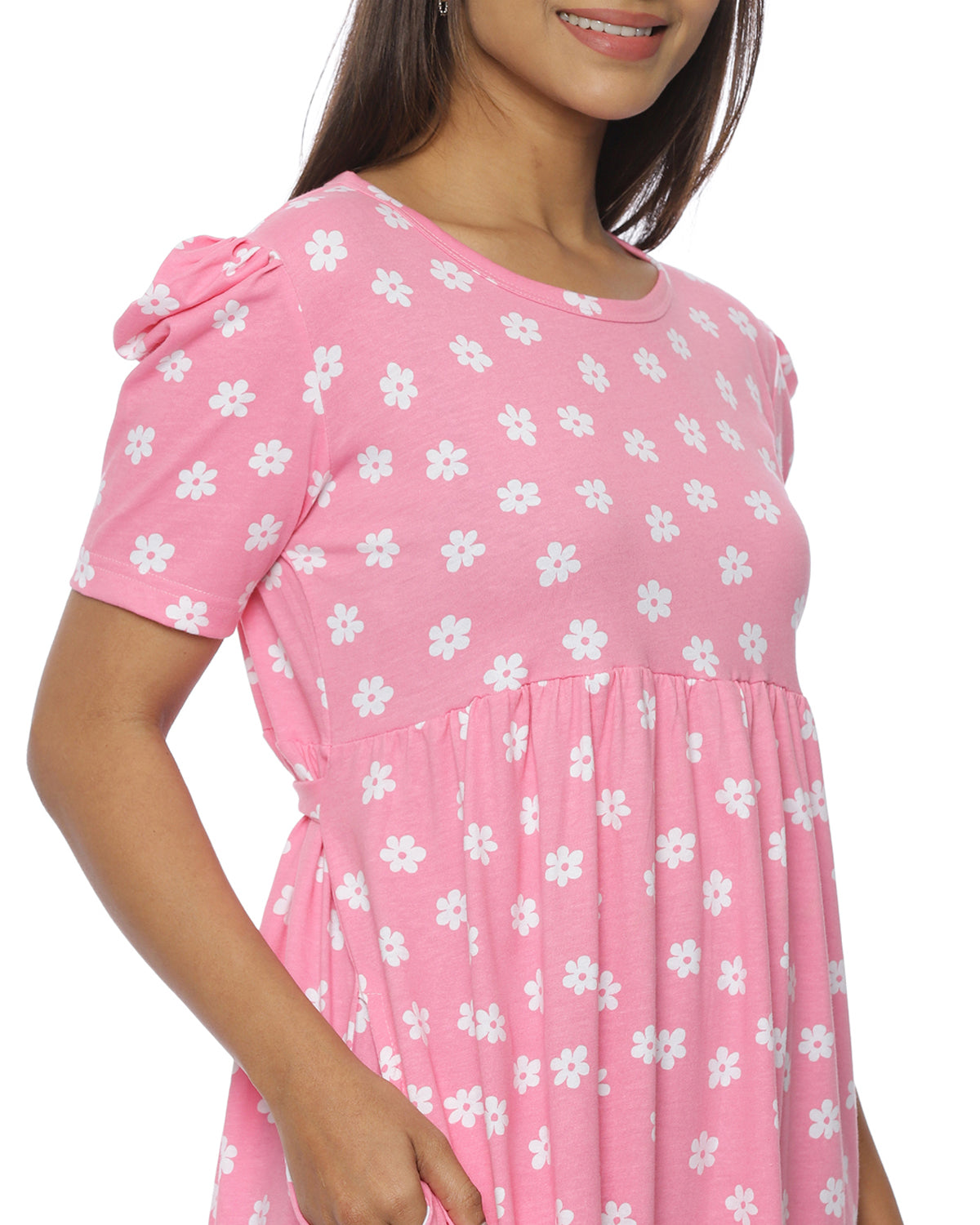 Ranchi | Casual Non-Maternity Loungewear - Puff Sleeve | Full Length