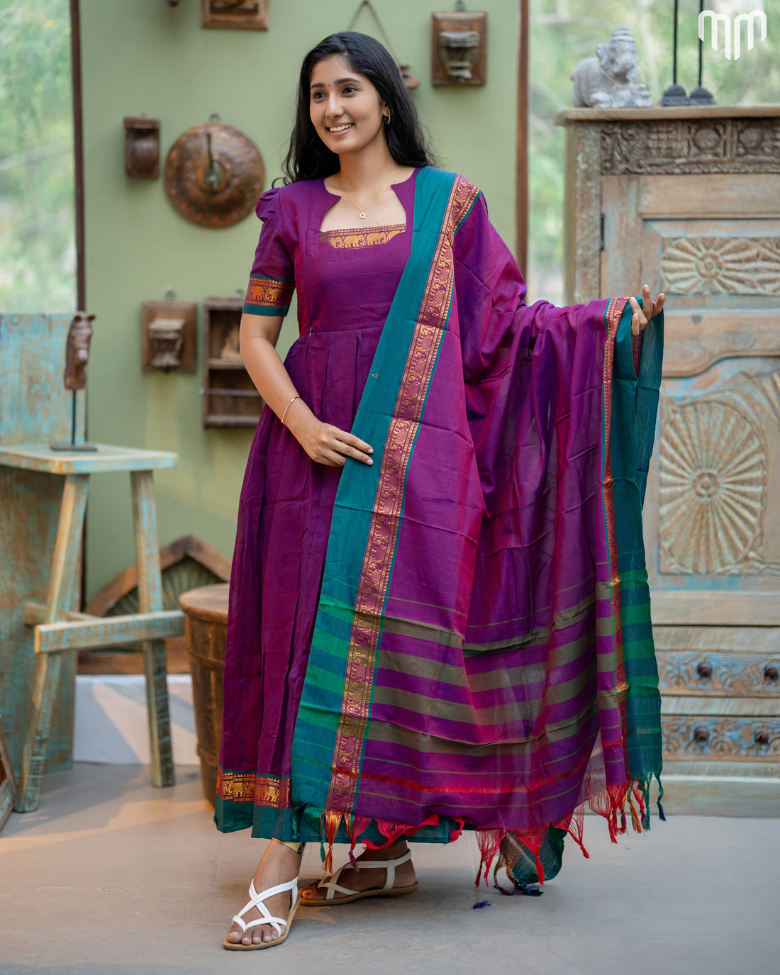 Narayanapet_V3 Maternity Maxi With Dupatta